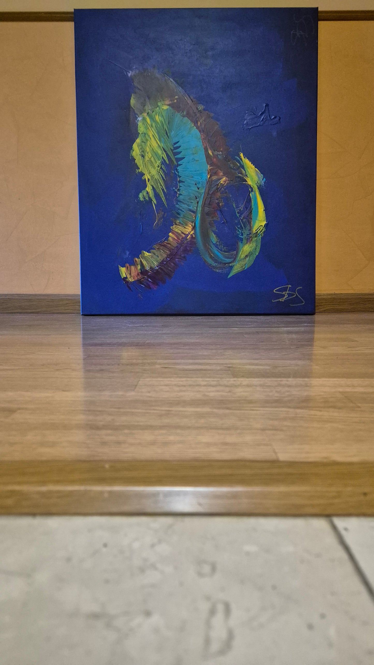Seahorse in a Blue Punch Bowl