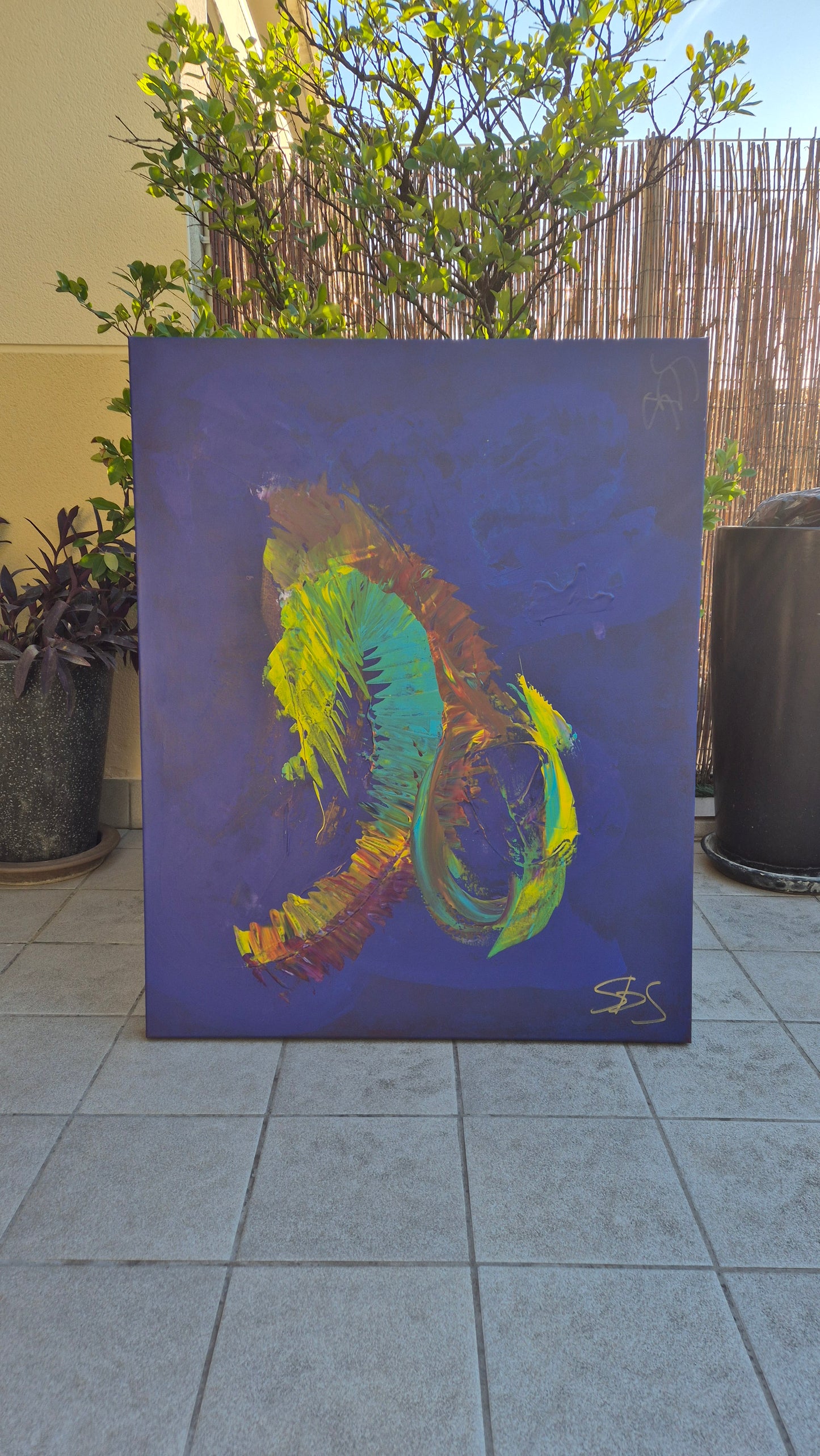 Seahorse in a Blue Punch Bowl